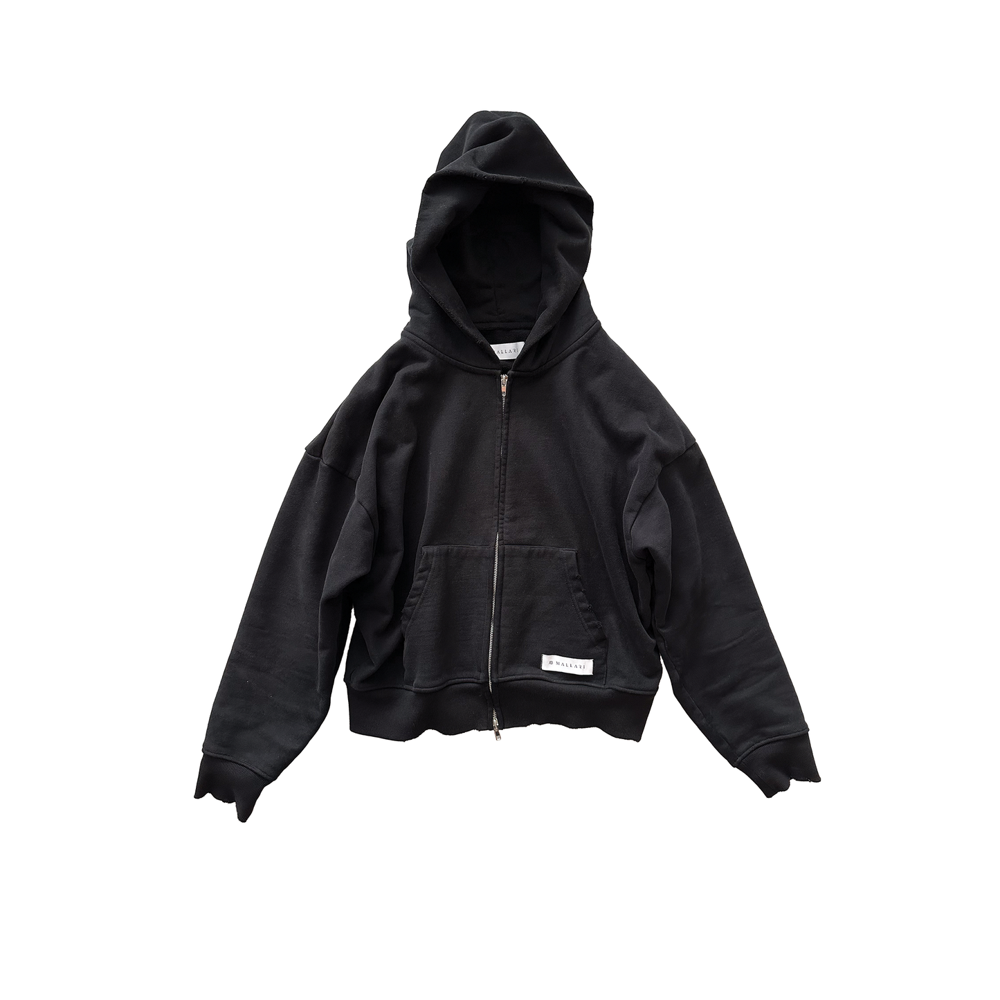 DESIGN CORP ZIP HOODIE IN WASHED BLACK