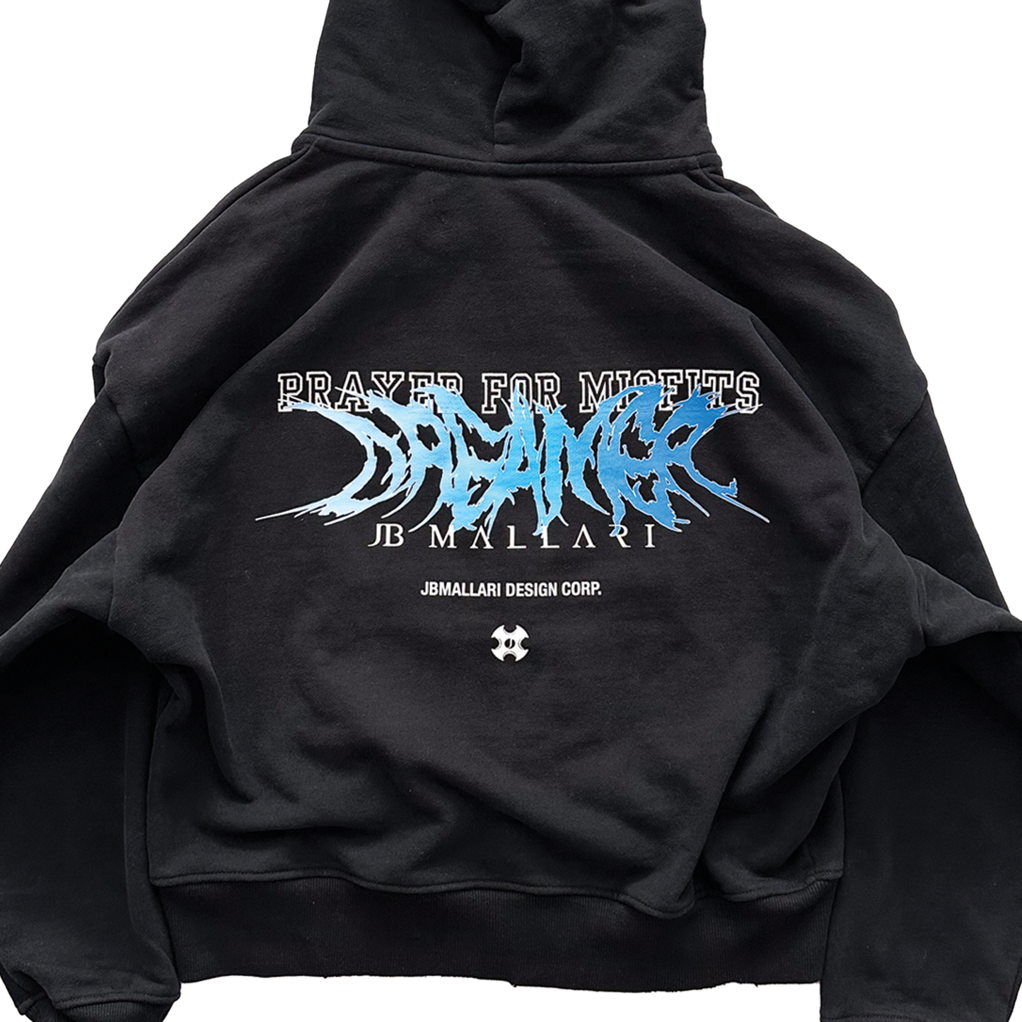 DESIGN CORP ZIP HOODIE IN WASHED BLACK