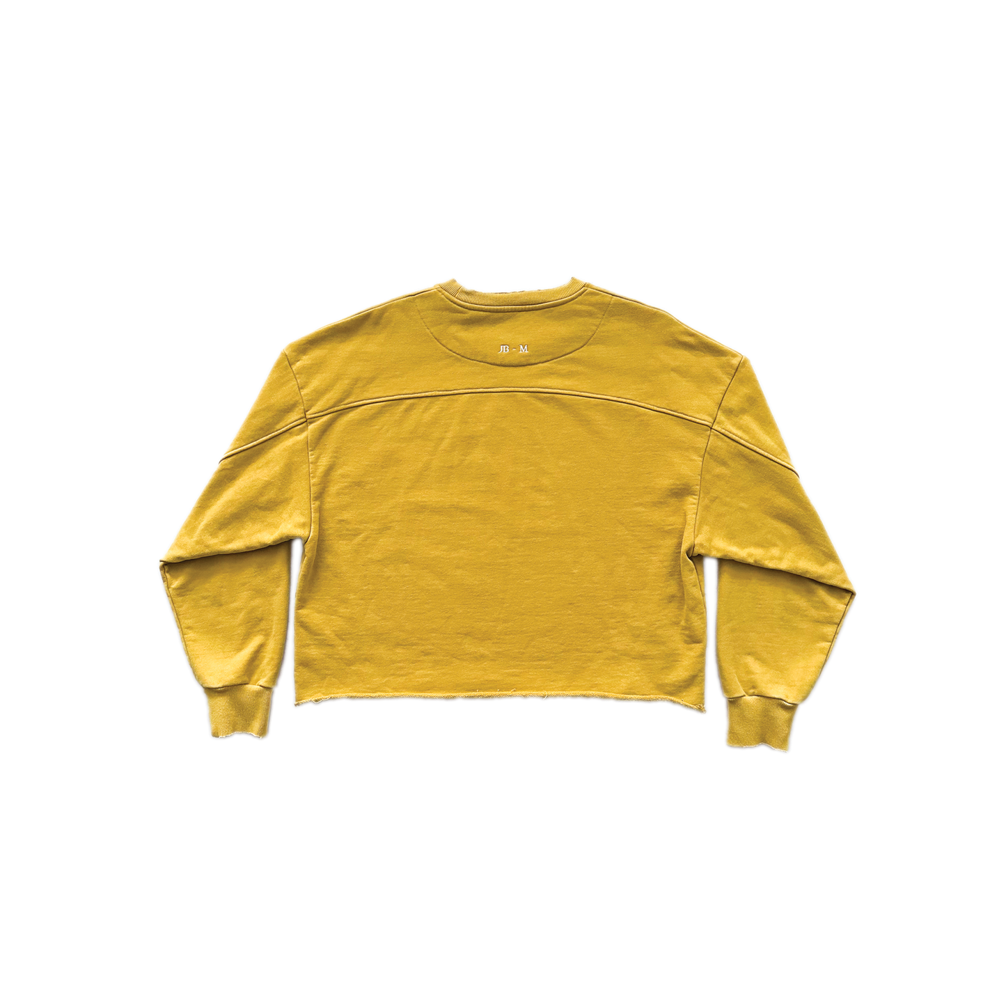 CROPPED CREW NECK SWEATER IN MUSTARD
