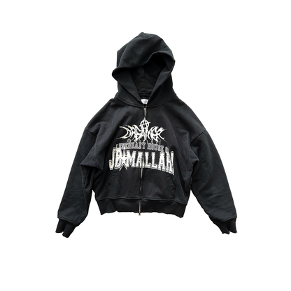 BLEACHER ZIP HOODIE IN WASHED BLACK