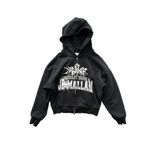 BLEACHER ZIP HOODIE IN WASHED BLACK